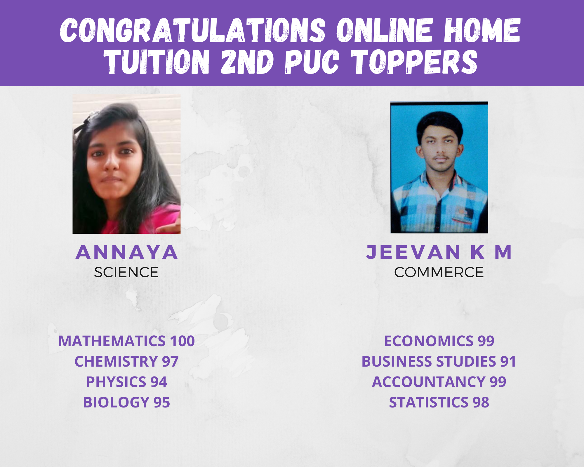 Online 2nd PUC Home Tuition Toppers